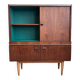 Vintage rosewood veneer top sideboard and dark green interior