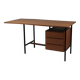 French modernist desk in wood and metal, 1950s