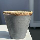 Lot de 3 tasses en céramique indonésienne (noir, mat brun & glacé moucheté)