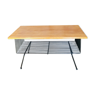 Table basse bois métal noir