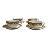 Tea cups series of four Limoges porcelain