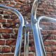 Large vintage chrome metal coat rack, Tubax style.