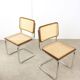 Pair of vintage Cesca B32 brown chairs by Marcel Breuer