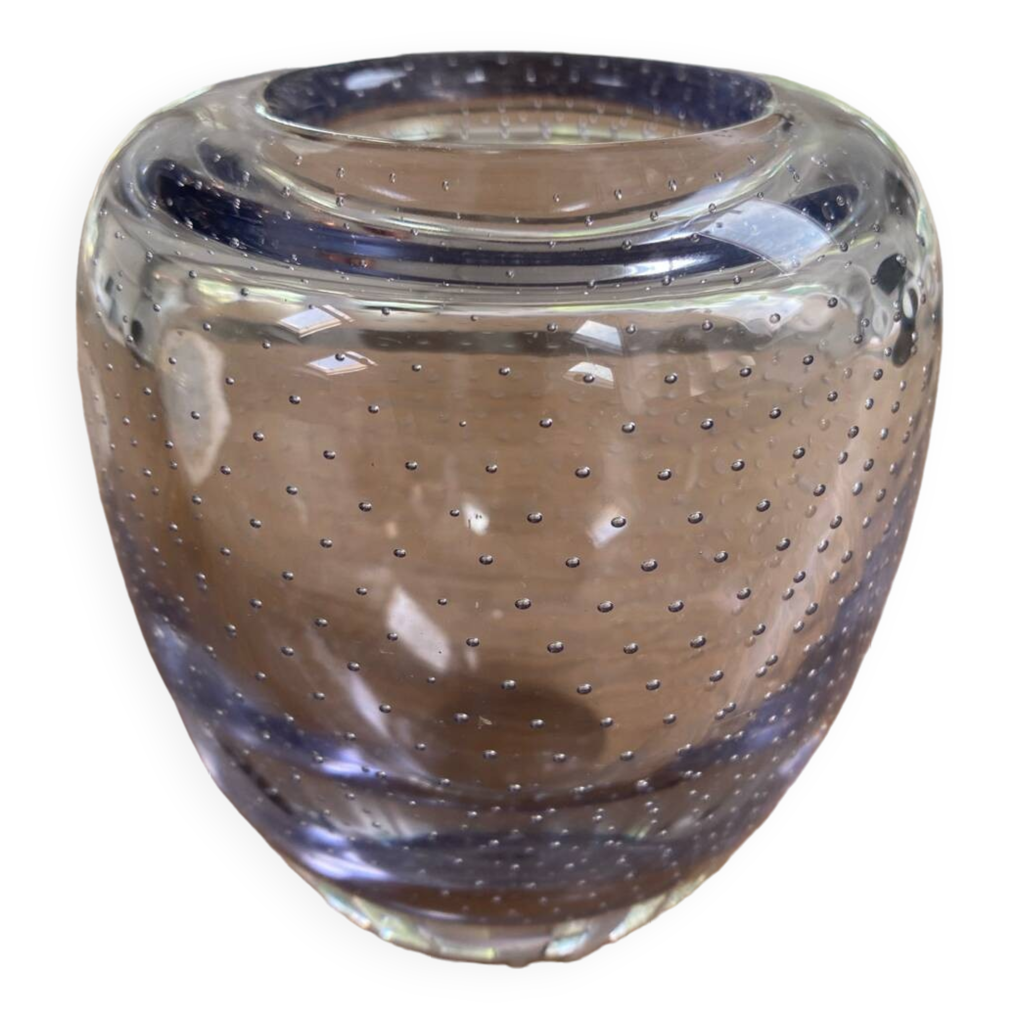 Bubble glass vase Val Saint Lambert