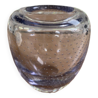 Bubble glass vase Val Saint Lambert
