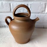 Gargoulette vintage fait main en grès marron vernissé