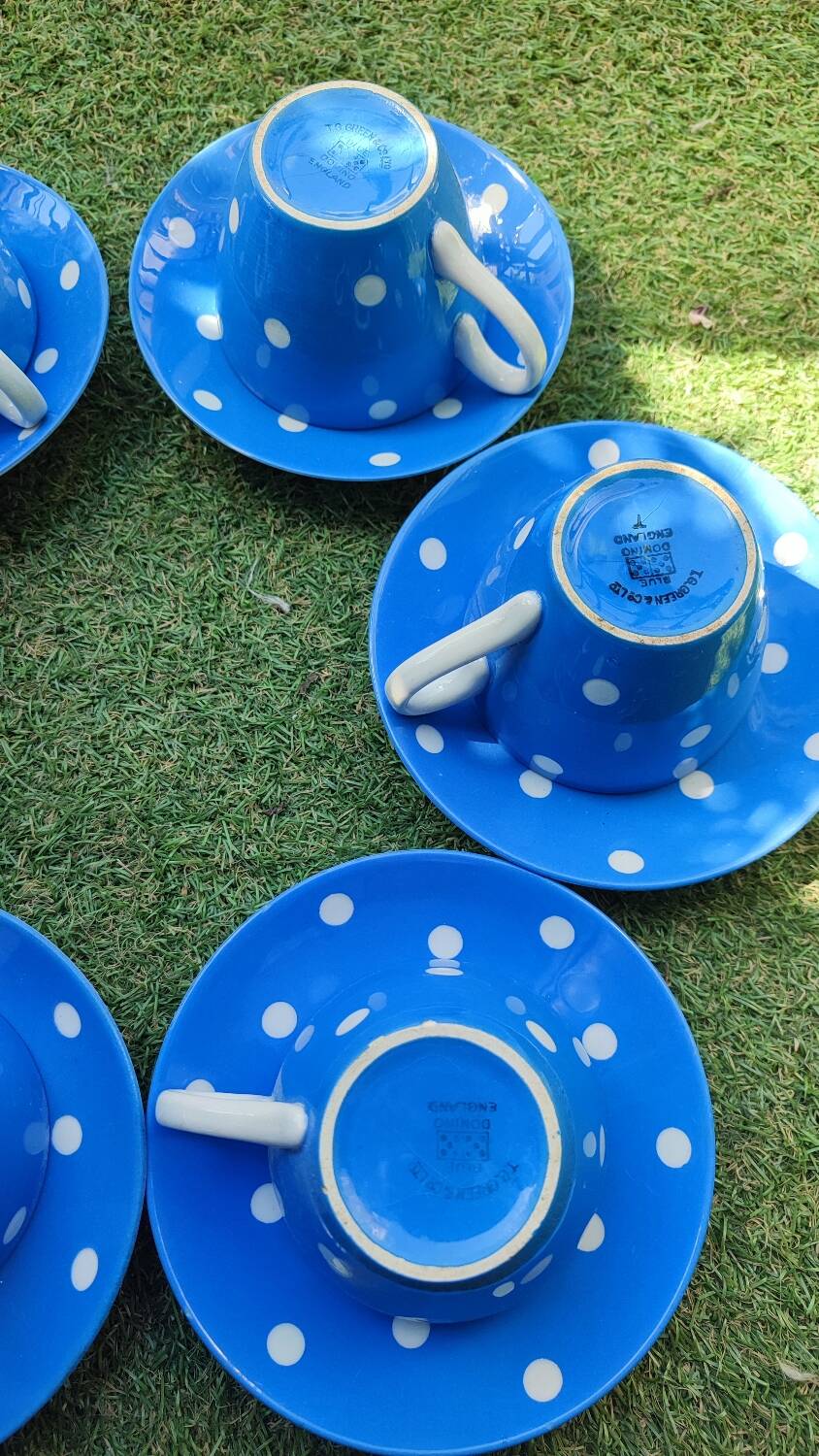 Set of 6 TG Green English Tea Cups