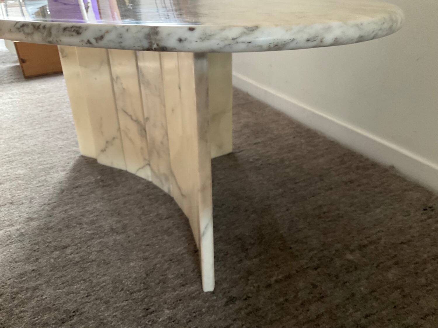 Vintage Carrara marble coffee table