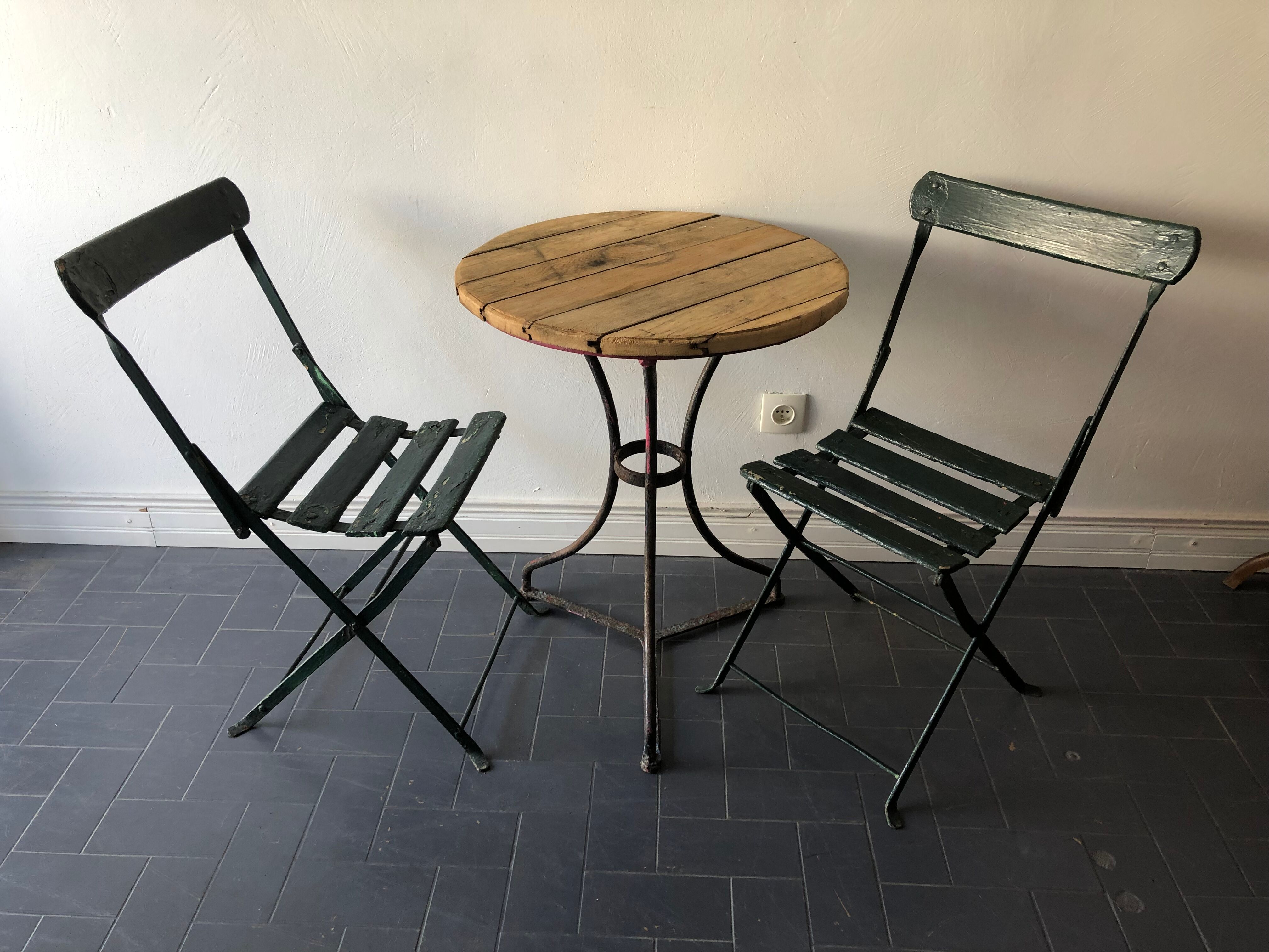 Old bistro table for garden