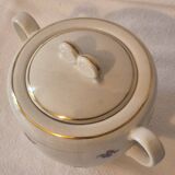 Covered sugar bowl half-porcelain Lunéville Keller and Guerin A587