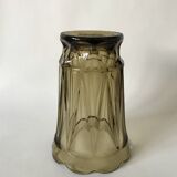 Large smoked glass vase from the 70s