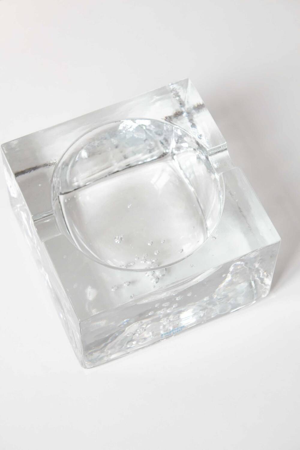 Cendrier en verre soufflé à bulles par Nybro Sweden