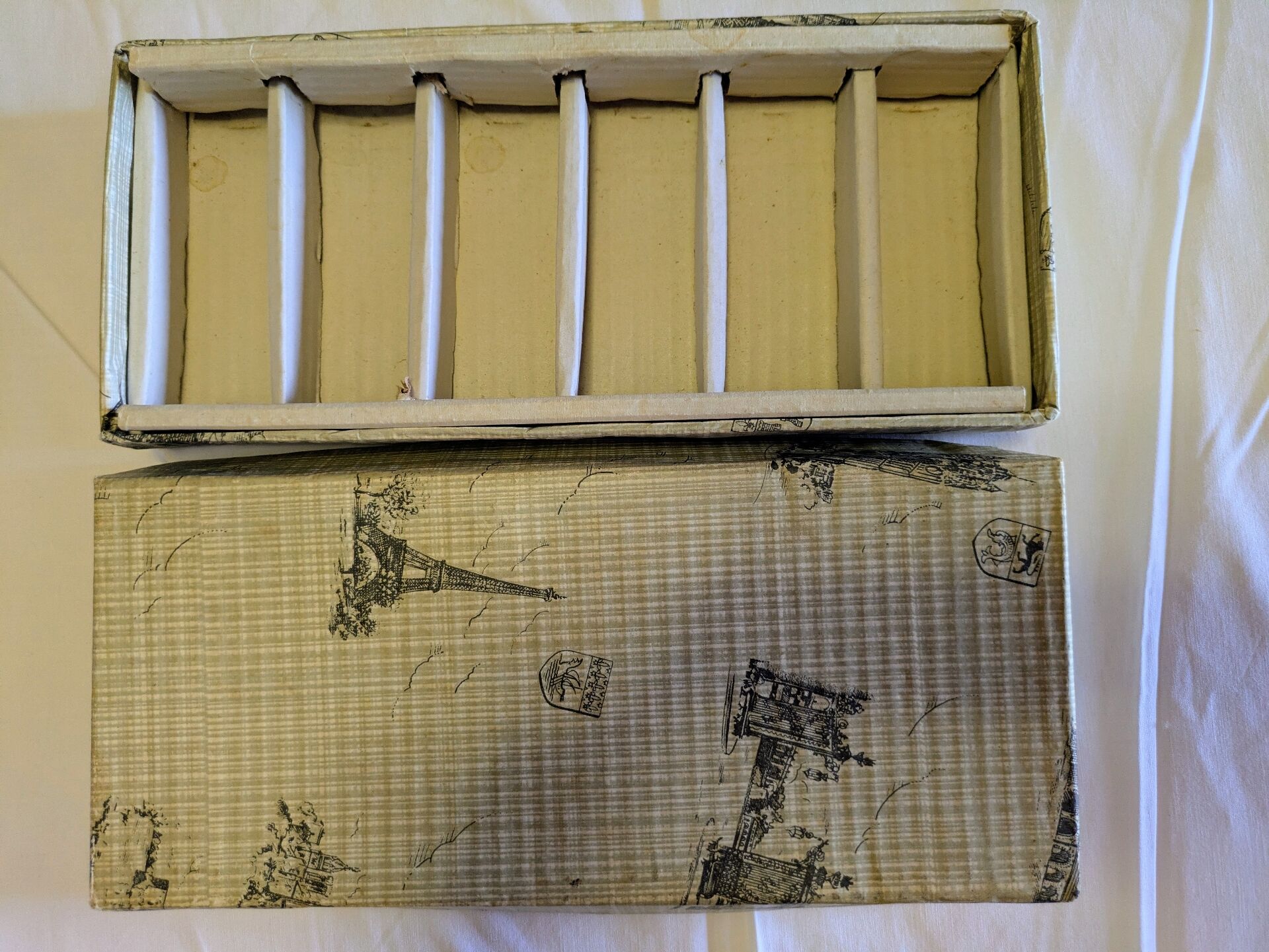 Vintage liqueur glasses in perfect condition in their original box.