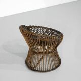 Tabouret en Rotin, Italie, années 1960s.