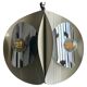 Vintage Space Age pendant  in white Steel and Chrome , 1970's Italian