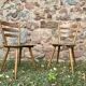 Pair of Scandinavian chairs or vintage wooden bistro