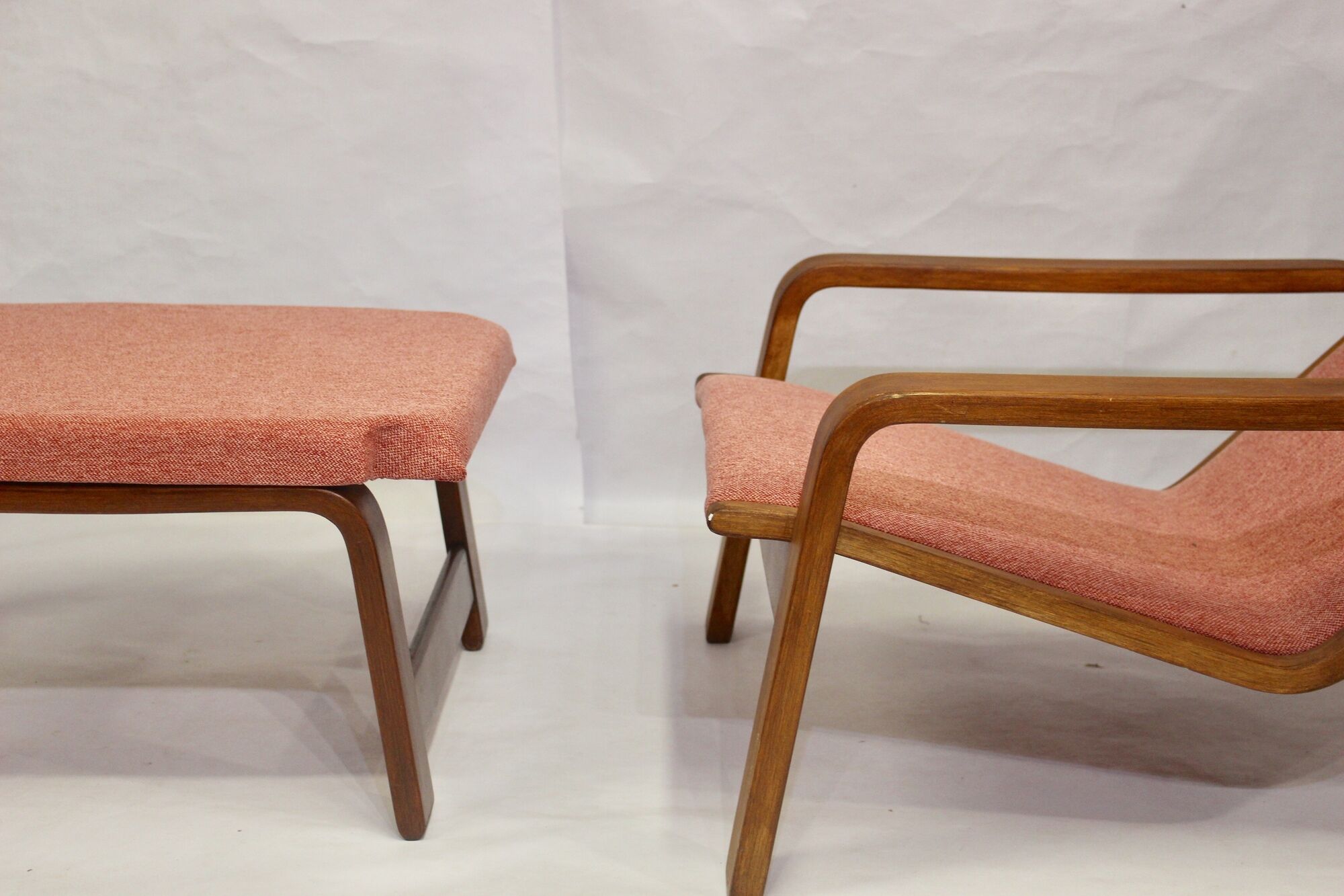 Pulkka chair and ottoman by Ilmari Lappalainen for Asko, 1963