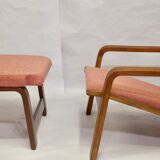 Pulkka chair and ottoman by Ilmari Lappalainen for Asko, 1963