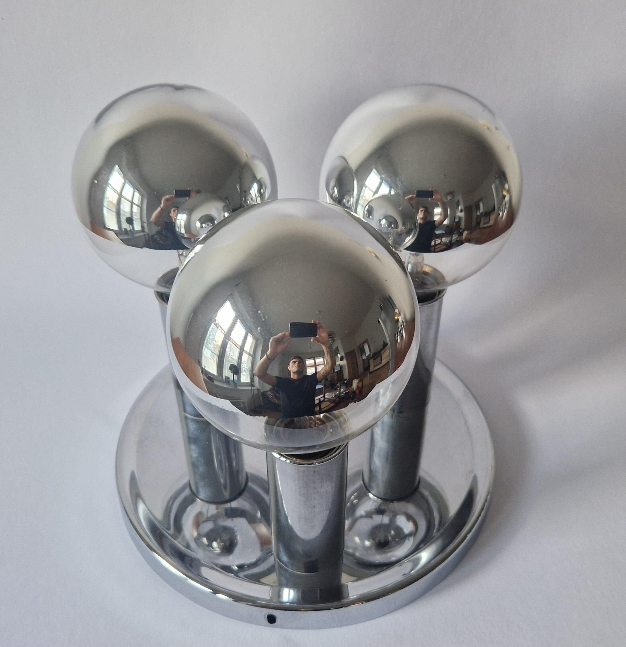 Rare Midcentury Flush Mount, Ceiling Lamp, Italy, 1970s