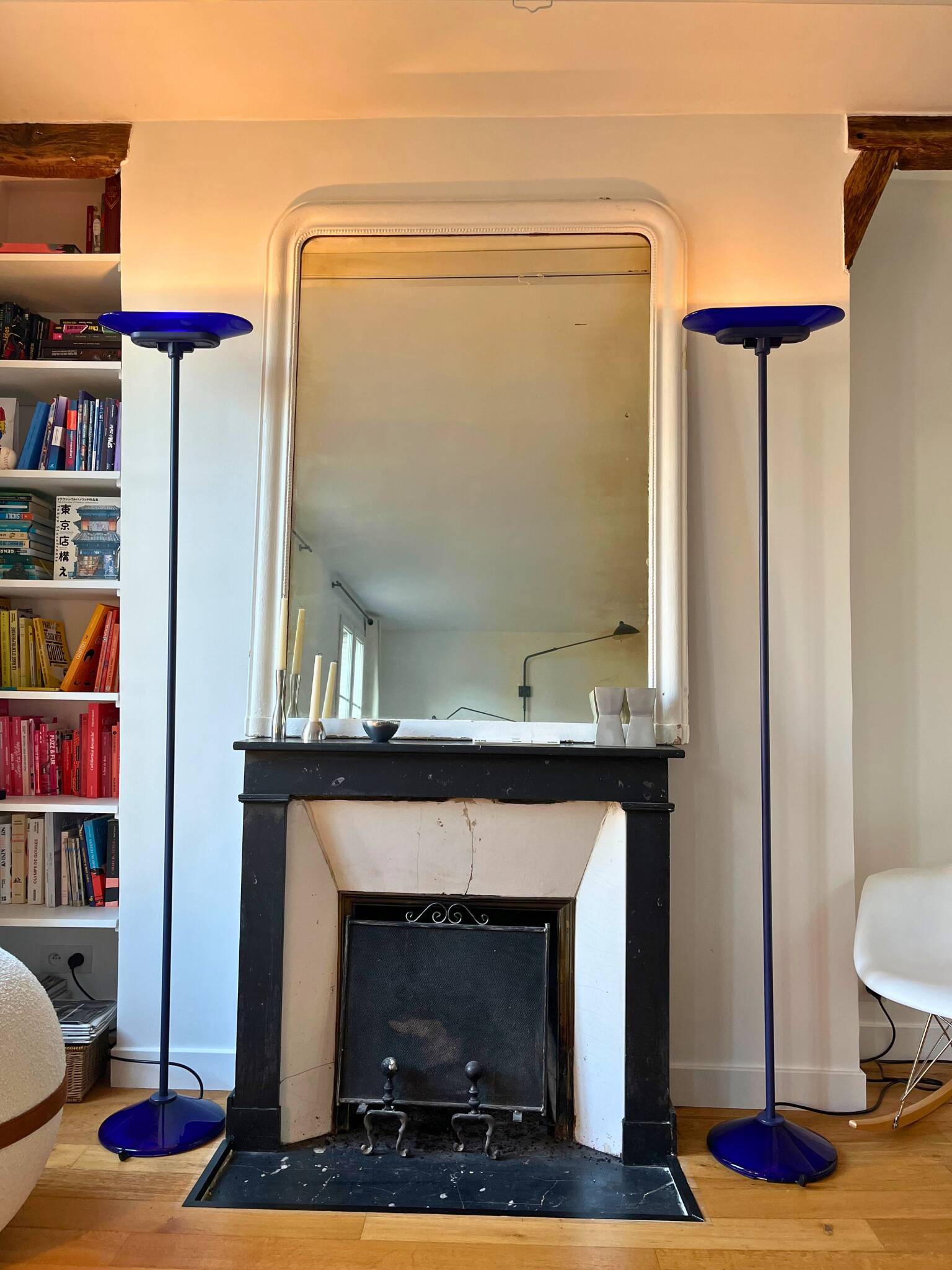 Arteluce Jill – Pair of Blue Murano Glass Floor Lamps / Torchières – King Miranda, 1970s