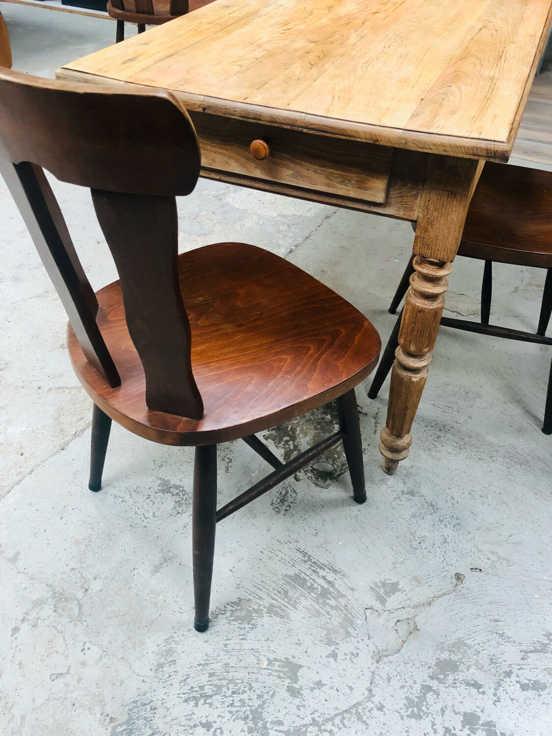 4 Old oak bistro chairs
