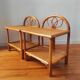 Pair of vintage rattan bedside tables - side tables