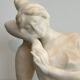 Sculpture en marbre de Carrare représentant une jeune fille romantique à la cruche signé Dante Zoi de Florence, Italie XIXème siècle