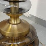 Glass and brass floor lamp