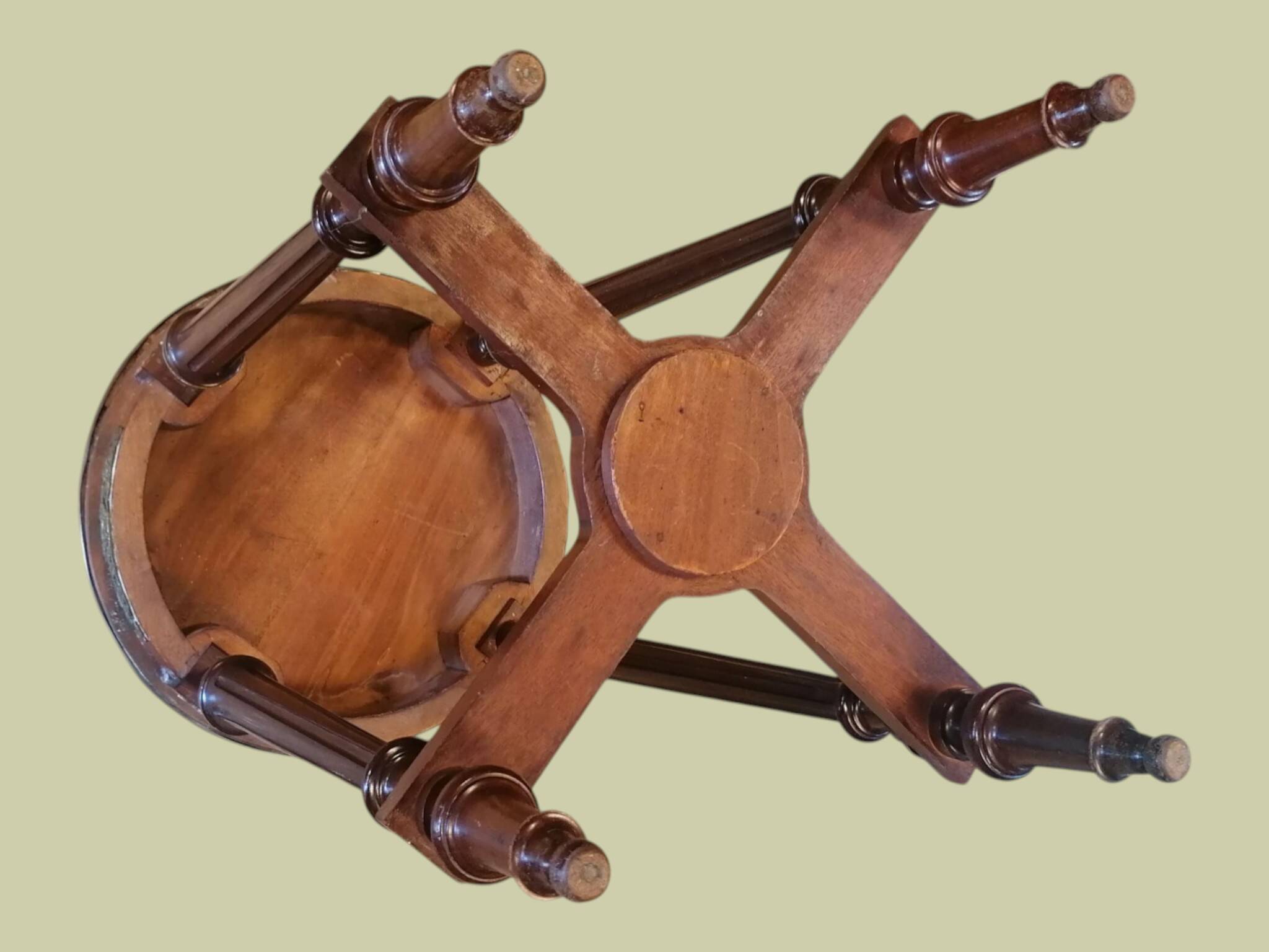 Table d'appoint / sellette / guéridon à l'antique - Bois, bronze et marbre