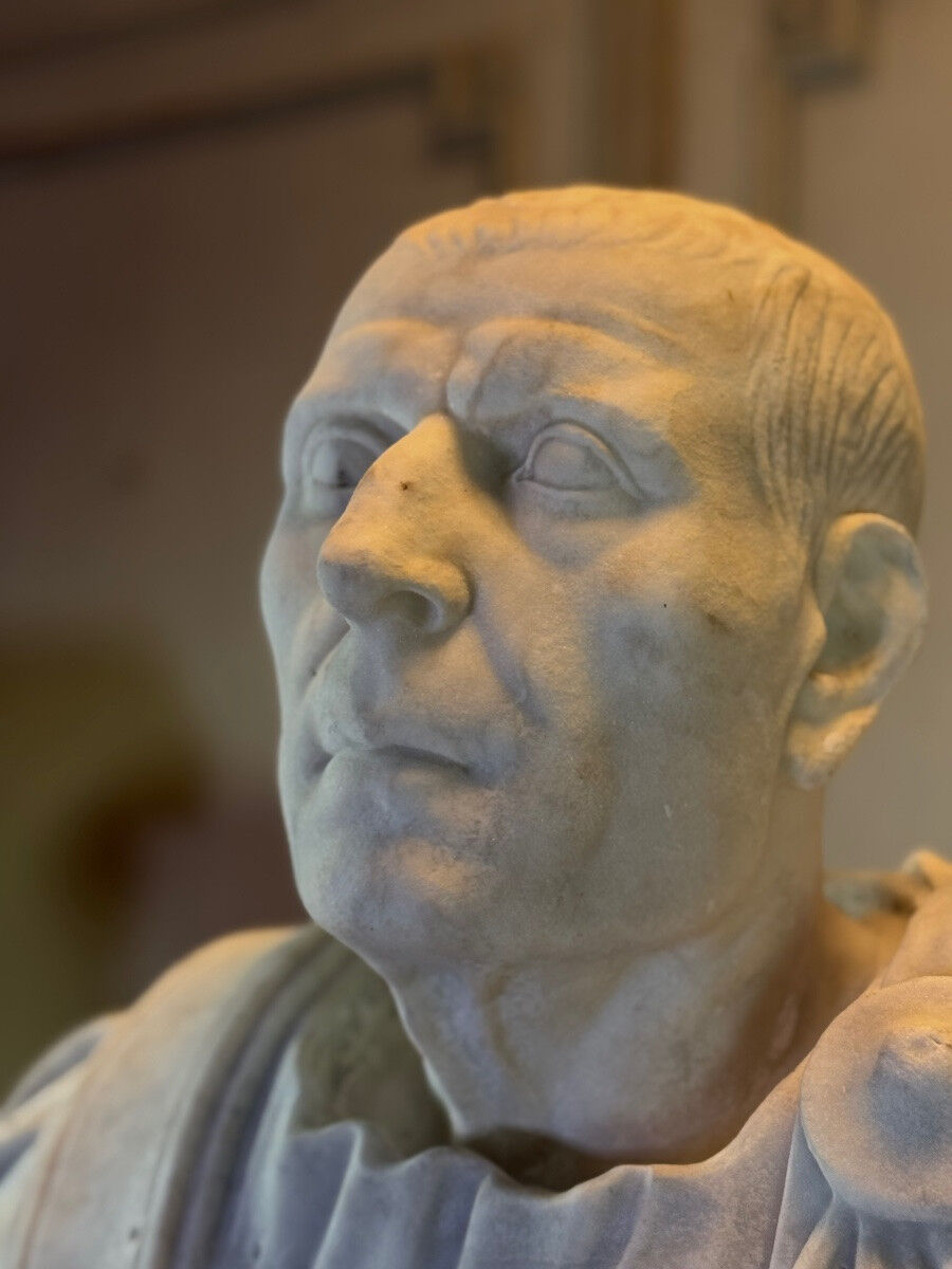 Bust of Emperor Galba, white Carrara marble, 18th century.
