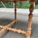 Round extendable farmhouse dining table, stripped, Louis XIII style from the 1960s.