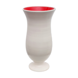 Red interior white ceramic vase