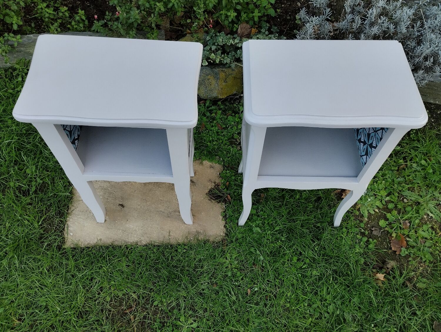 Taupe grey bedside tables