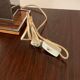 Vintage table lamp chrome and wood seventies