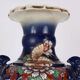 Antique ceramic vase with floral decoration, Japan, early 20th century.