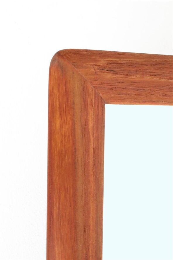 Filigree mid-century teak mirror by Aarhus Glasimport og Glassliberi A/S / Danish modern design / 1960s / 1970s