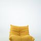 Ensemble de chaise et pouf Togo en tweed jaune