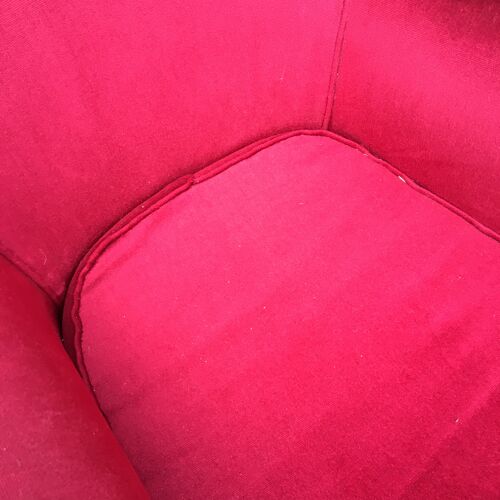 Club art deco armchairs in red velour