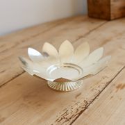 Vintage silver-plated metal dish in the shape of a flower - Decorative catch-all tray