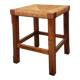 Wooden and straw stool