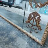 Venetian Mirror Art Deco brasserie bistro in eglomerized glass 204x105cm