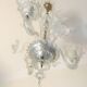 Lustre authentique en verre de Murano – 3 branches – Transparent