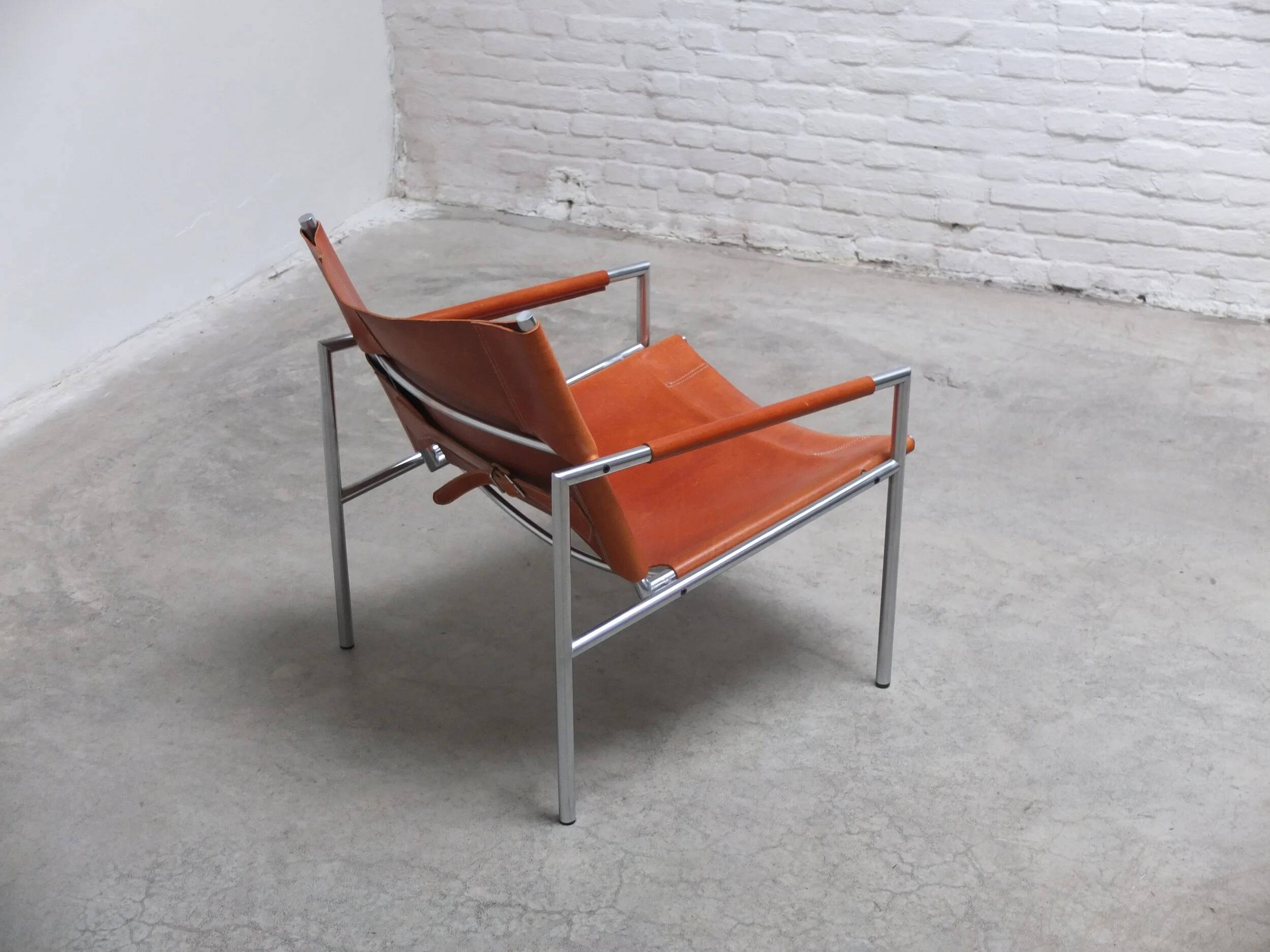 Cognac leather 'SZ02' lounge chair by Martin Visser for 't Spectrum, 1960
