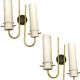 Brass Opaline Glass Sconces Set of 2 1950’s