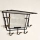 Black and gold brass wall-mounted coat rack / hat rack, 1950s