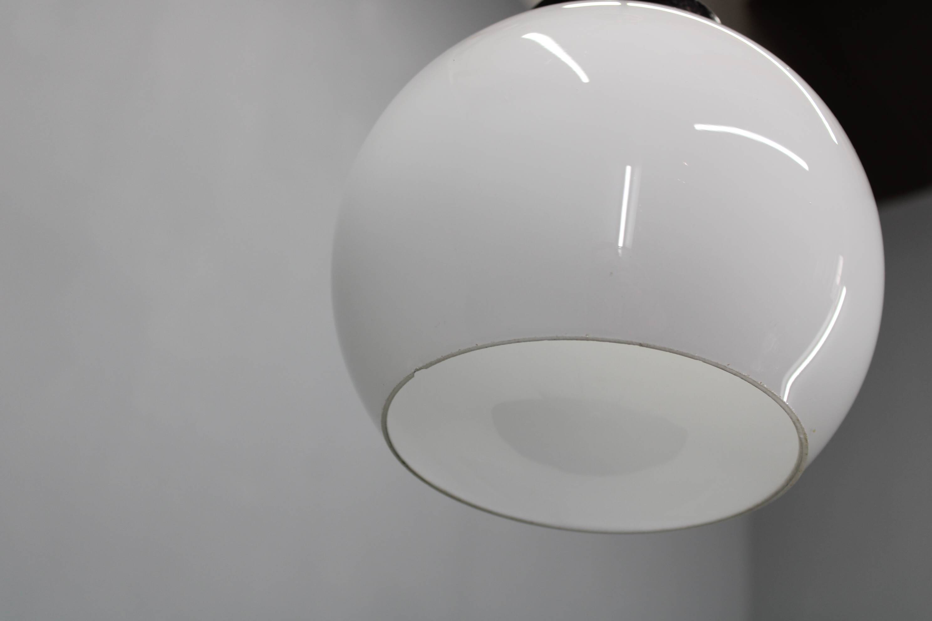 Vintage Art Deco Glass & Brass Pendant, Czechoslovakia, 1930's