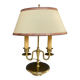 Directoire style bouillotte lamp in brass with double lights.
