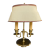 Directoire style bouillotte lamp in brass with double lights.