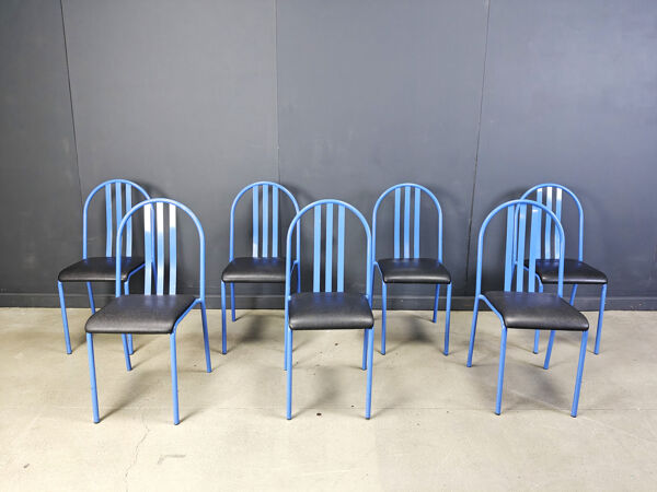 Ensemble de chaises Nr 222 par Robert Mallet-Stevens, années 1980, ensemble de 7.