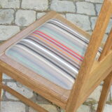 Chair in wood and striped canvas